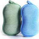 Baby Bath Sponge - Ultra Soft Baby Sponge for Bathing - Kids Bath Sponges for Infants, Toddler Bath Time, 2 Count (1 Pack) - Green Blue
