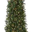 National Tree Company 10 ft Pre-Lit Kingswood Fir Slim Artificial Christmas Tree, 600 Clear Lights, 1,715 Tips, Includes Stand, Green