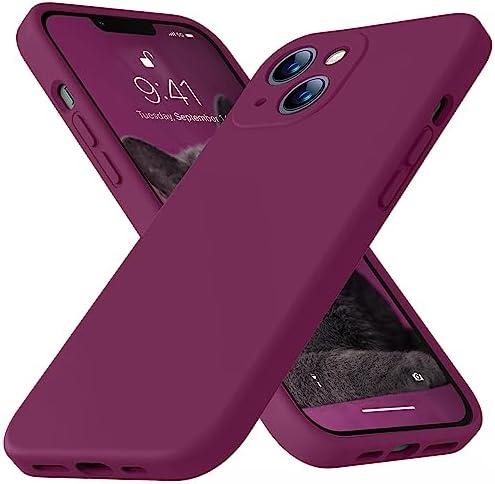 Ktele Compatible with iPhone 13 Case 6.1 inch Premium Liquid Silicone [Soft Microfiber Lining Anti-Scratch] Gel Rubber Full-Body Bumper Protection Camera Protect Case-WineRed