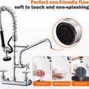 2 x 8 Inches Swivel Swing Nozzle Spout Replacement Kit for Commercial Faucet Wall Mount Kitchen Faucet Swing Nozzle Replacement