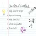 3 x Wide Ruled Wirebound Spiral Notebook, Includes Doodle Prompts to Keep Focus, Spark Creativity/Imagination, Relieve Stress, 10.5" x 8", 50 Sheets/100 Pages