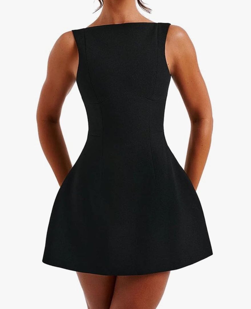 LuFeng Women's Summer Sexy Sleeveless Zipper Mock Neck Slim Fit A-line Mini Dress Bodycon Party Club Dress for Women M