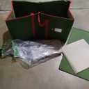 ZOBER Large Christmas Ornament Storage Box - Stores 128 3" Ornaments, With Dividers - Ornament Organizer Storage Box, Durable Christmas Containers Holder - Extra Pockets, Dual Zipper - Green