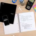 Five Star Spiral Notebook + Study App, 5 Subject, College Ruled Paper, 8-1/2" x 11", 200 Sheets, Fights Ink Bleed, Water Resistant Cover, Black (72081)