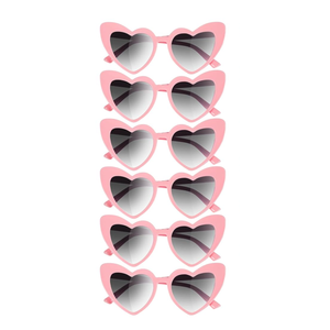 Flutesan 6 Pair Heart Sunglasses Bulk Bachelorette Sunglasses Heart Shaped Eyeglasses Party Favor for Women Summer Holiday