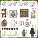 20 Pcs Neutral Sage Green Christmas Tiered Tray Decor Set Farmhouse Rustic Snowflake Xmas Tree Wood Table Centerpiece Decoration Tabletop Sign for Winter Home Kitchen Festival