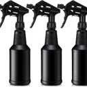 Honeydak 3 Pack Plastic Spray Bottles Black 17 oz Heavy Duty Opaque Spray Bottles UV Light Blocking Refillable Reusable Leak-proof Sprayers for Cleaning Solution Kitchen Garden Home Plant