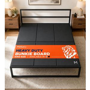 Heavy Duty Bunkie Board King Size (76x80) - Under Bed Support, Black
