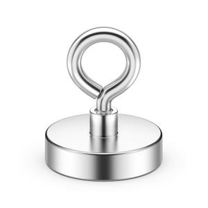 Strong Neodymium Fishing Magnets, 300 lbs (136 KG) Pulling Power, Rare Earth Magnets, 1.97-inch (50mm) Diameter, Ideal for River Recovery and Magnetic Fishing Excursions