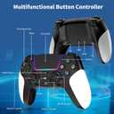 Wireless Controller for PS5 with RGB LED,TURBO, Dual Vibration, 6 Axis Gyro Sensor, Touchpad, Ergonomic for Playstation 5 Controller, Compatible with PlayStation 5/PC/Mac, Anti-Slip Black and White