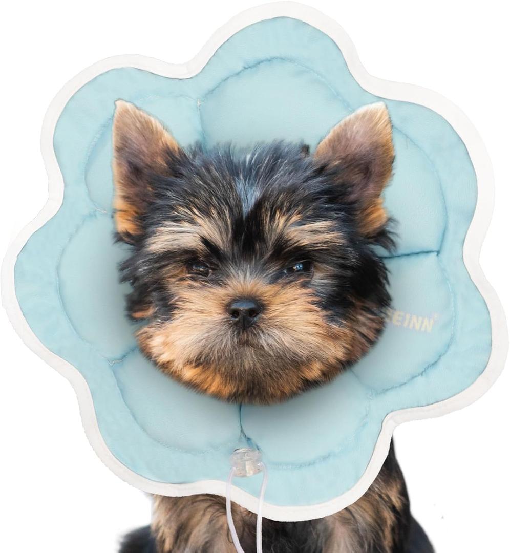 Soft Small Dog Cone Collar Alternative for Small Dogs(Puppy Yorkshire Puppy Chihuahua Pomeranian), Comfortable Dog Neck Recovery Cone, Adjustable Head Pillow Cone After Surgery to Stop Licking (XS(Neck Girth:3.54"-7"), Blue)