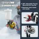 AEROPRO TOOLS R500 LVLP Air Spray Gun with 1.3/1.5/1.7mm Nozzles & Air Regulator, A610 Paint Guns Automotive, Car Paint Gun Sprayer, Paint Gun for House Painting, Car, Furniture, Varnish and Top Coat