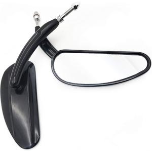 HTTMT MT400-013-BK Pair Black Teardrop Racing Mirrors Compatible with Harley Street Glide Road Glide ((See fitment))