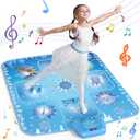 GirlsHome Dance Mat - Frozen Toys for Girls Electronic Dance Pad with 5 Game Modes, Built-in Music, Touch Sensitive Light Up LED Kids Musical Mat, 2026 New CPF Birthday Gift for Girls 3-12