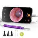 Anykit USB-C Digital Otoscope for Type-C Phone & Tablet, Ultra Clear View Ear Camera with Ear Wax Removal Tools, Video Ear Scope Otoscope with Light, Support Capture Photo & Record Videos (Purple)