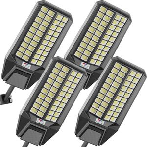 Loyoele Utral-Large Solar Street Light 4 PackSolar Flood Lights Outdoor,Waterproof Motion Sensor LED Lights,Dusk to Dawn Lights with Remote, Solar-Powered Parking Lot Light,Commercial Area Lighting, 10000
