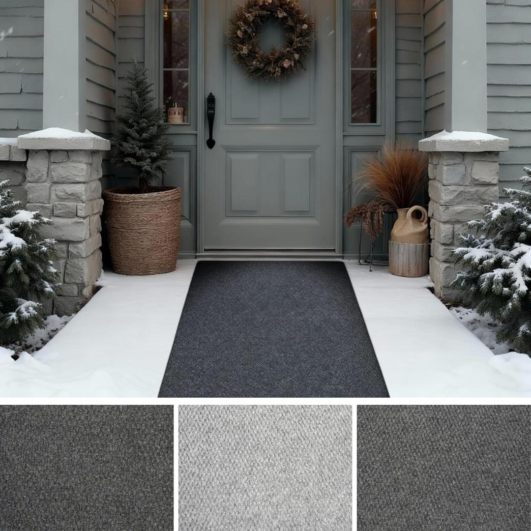 iCustomRug Hallway Runner Rug  3x16ft Black, Indoor/Outdoor, Non-Slip Rubber Backing, Low-Profile All-Weather Carpet, Non-Shedding & Easy Care, Entryway Mat Ideal for High Traffic Areas