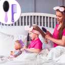 Civaner 3 Pieces Doll Wig Brush Set with Spray Bottle, Comb and Styling Accessories for 18 Inch Dolls (Purple)