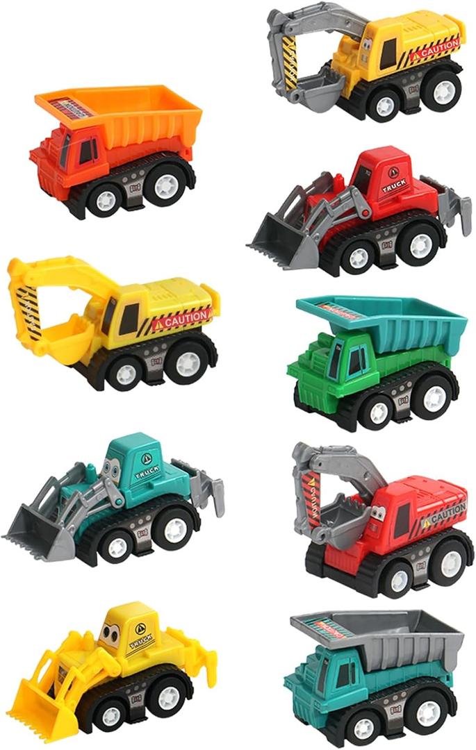 Fajiabao Construction Toy Cars for Toddlers 1-3 Boy Toys Mini Pull Back Cars Small Truck Sensory Bin Bulk & Goodie Bag Stuffers Party Favors for Kids 3-5 (Color Random)