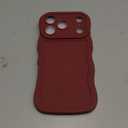 Girly Case for iPhone 17 Pro Silicone, Wavy iPhone 17 Pro Phone Case for Women, Curly Wave Cute Y2k Ripple Aesthetic Design, Slim Soft Rubber Jelly Camera Protection Case, Burgundy Wine Red