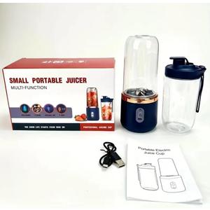 Portable Electric Juicer Blender, USB Rechargeable, Multi-Function, 2-in-1 Design with Two Bottles, Navy Blue