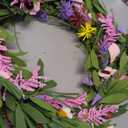 Hotop 2 Pcs Spring Summer Door Wreath for Front Door 22'' Artificial Daisy and Lavender Floral Wreath with Green Leaves Jasmine Orchid Flower for Indoor Outdoor Home Wedding Farmhouse Window Decor