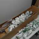 7.5 ft Flocked Pencil Christmas Tree with Lights Artificial Slim Tall Skinny Christmas Tree Snow Flocked Pine for Home Office Holiday Xmas Decoration