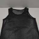 ABAFIP Men's Fishnet Mesh Tank Top Sleeveless Sheer Shirt Gym Workout Fitted Muscle Top Undershirt Black Small