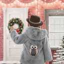 ASHER FASHION Little Big Girls Winter Outfit Hooded Fur Jacket Warm Cotton Fleece Thick Coat Outwear (6-7 Years, Gray)