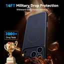 3 x Wiaocit Case for iPhone 17 Pro Max, Compatible with Magsafe, Military-Grade Protection, Translucent Matte Shockproof Magnetic Phone Case Cover, Black