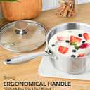 MICHELANGELO Stainless Steel Saucepan Set 1Qt & 2Qt, Premium German Technology Sauce Pans 2 Piece, 18/10 Stainless Steel Sauce Pan Set, Induction Compatible