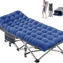 DoCred Oversized XXL Folding Camping Cot with Pad, XXL Large