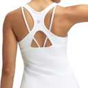 RUNNING GIRL Tank Tops with Built in Bras,Workout Racerback Tank Tops for Women Athletic Yoga Top (White, XL)