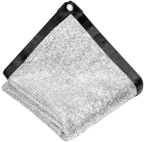 CIWINICI 70% Reflective Aluminum Foil Sun Shade Cloth,Mesh Canopy Cover with Grommets,Durable Shade Fabric for Patio Porch,Garden,Greenhouse,Pergola 10ft X 16ft