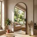 58.1"x19.1" Floor Mirror Full Length, Arched Full Length Mirror with Stand, Full Body Mirrors for Bedroom Living Room or Cloakroom Black
