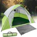 XL 4 Person Dome Camping Tent, Double Layer Waterproof, Removable Rain Fly, for Outdoor Hiking, Fishing (4 people Light Green-2)