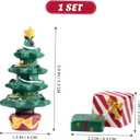 Christmas Aquarium Decoration Set: Christmas Fish Tank Decorations Xmas Tree Figure Present Box Miniature Resin Micro Landscape Ornaments for Fish Tank Supplies Table Decor
