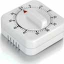 Square 60 Minute Mechanical Kitchen Timer - Visual Kitchen Cooking Timer Clock with Loud Alarm - No Batteries Required-Manual Countdown Timer for Classroom, Home, Study and Cooking (White)