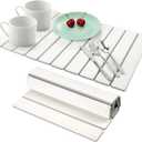 Large Stone Dish Drying Mats for Kitchen Counter, 24x16 Quick Dry Absorbent Drying Matt Kitchen Counter, Diatomaceous Earth Dish Drying Mat, Collapsible Dish Mat Dish Pads for Drying, White