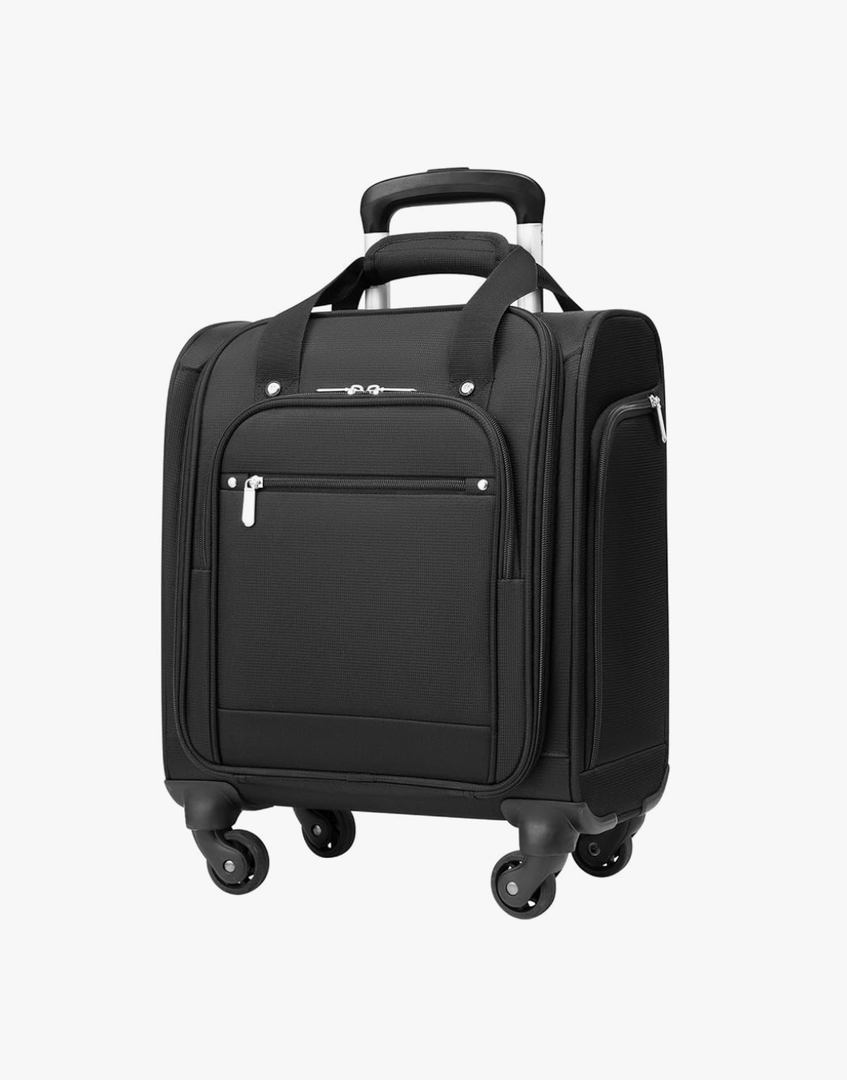 Coolife Underseat Carry On Luggage Softside Lightweight Rolling Travel Bag Spinner Suitcase