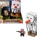 Mattel Minecraft Action Figure Set, Blast Attack Ghast with Lights, Sounds, Launcher & Projectile, Plus Piglin Warrior Inspired by The Movie