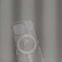 NITITOP Compatible with iPhone 14 Pro Case Clear Magnetic Compatible with MagSafe Cute Flowers Floral Leaves for Women Girls Hard PC Back Shockproof Protective Phone Cover - White