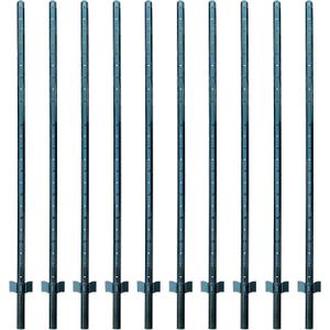 ARIFARO Fence Posts 7 Feet Sturdy Duty Metal Fence Post, Pack of 10, No Dig Garden U Post for Wire Fencing Steel Poles for Yard, Outdoor Wire (Green 10 PCS)