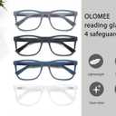 Large Reading Glasses Mens Oversized Wide Readers +1.50 Lightweight Square Magnifying Cheaters Glasses for Men W/Big Head 4 Pack