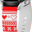 Laband Christmas Engraved Band Compatible with Samsung Galaxy Watch 7/6/5/4/FE 40mm 44mm/Watch 5 Pro 45mm/Watch 6/4 Classic/Watch 3/Active 2&1, 20mm Soft Silicone Strap for Men Women