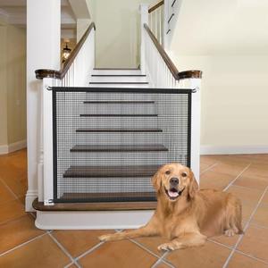 Dog Gate for Stairs Pet Gates for The House: Dog Gate Indoor Dogs Screen Mesh Gate for Doorways Stairways Safety 29 inches Tall, 30 inch Wide Fits Openings 24'' to 27'' Wide