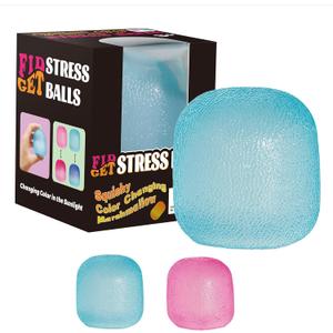 Fidget Toys Stress Balls for Kids & Adults - Changes Color in The Sun - Sugar Squishy Fidget Toys - Slow Rise Gel Ball - Stretchy Squeeze Stress Relief Balls for Anxiety