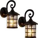 Outdoor Wall Mount Porch Lights 2 Packs, Vintage Black Waterproof Wall House Lights, 12.7" Exterior Lighting Fixtures for Garage, Front Door, House, Patio, 9.9"--2packs