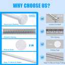 TEECK Shower Curtain Rod, 32-43 inch Adjustable Spring Tension Curtain Rod, Never Rust Anti-Slip Shower Curtain Rod for Bathroom, No Drilling, Never Collapse, Easy to Use, White