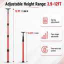 3.9-12FT Dust Barrier Poles Kit - Tool-Free Setup (4 Pack, Red)